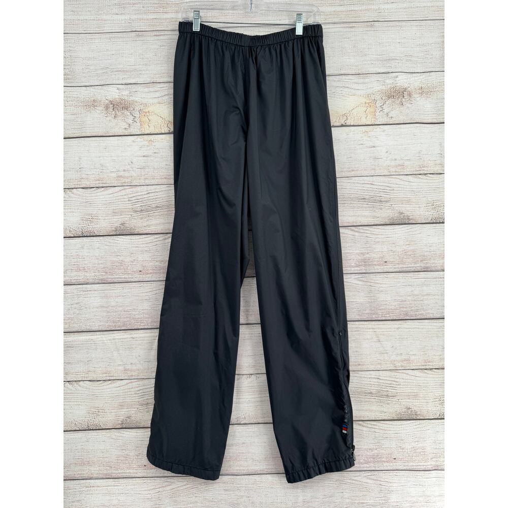 Helly Hansen Nylon Rain Over Pants Mens XL Black Ankle‎ Zips Elastic Waist